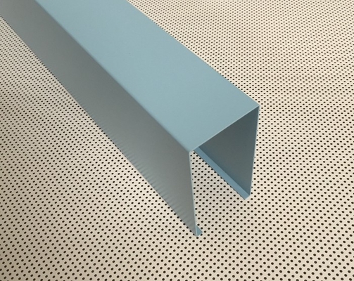 Altura linear em forma de u de alumínio revestida 100mm da largura 50mm do teto do metal do pó azul