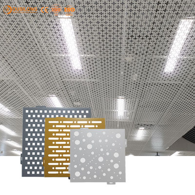 Painel de teto de alumínio perfurado artístico personalizado teto suspendido interior do metal para o estádio